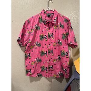 NWT Neff Disney Men's Oh Boy Hawaiian Mickey Allover Print Button-Down Shirt XL